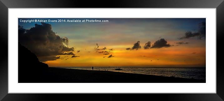 Puka Beach Sunset Framed Mounted Print by Adrian Evans