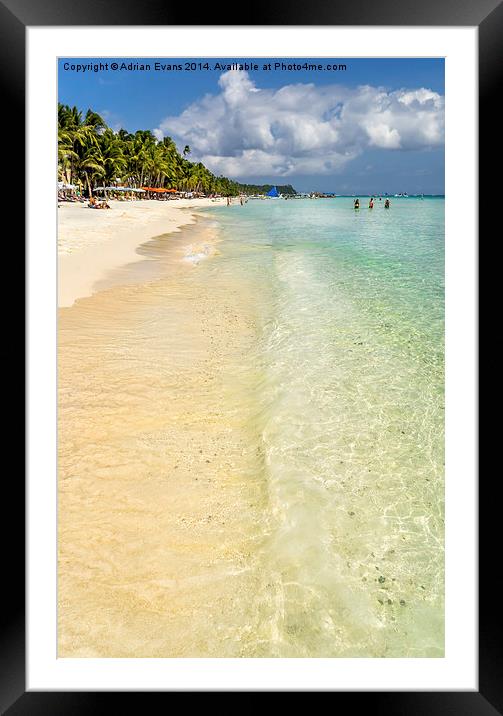 White Beach Boracay Framed Mounted Print by Adrian Evans