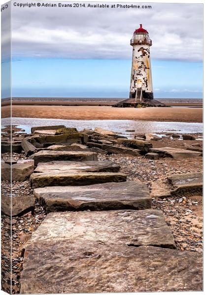 The Abandoned Talacre Lighthouse  Canvas Print by Adrian Evans