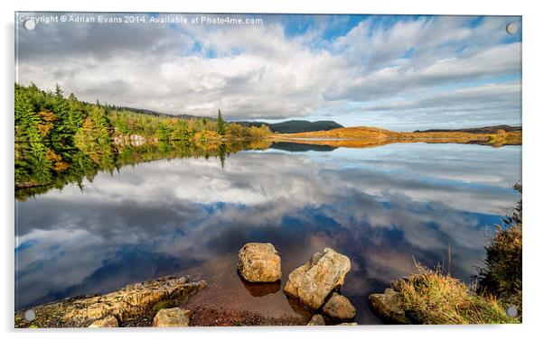 Lake Bodgynydd Betws y Coed Wales Acrylic by Adrian Evans