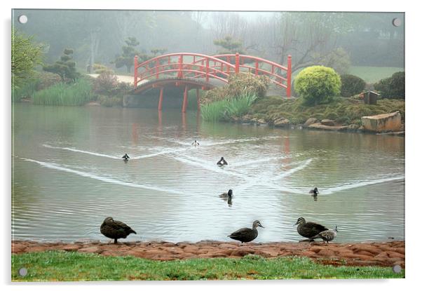 Japanese garden Acrylic by Peter Righteous