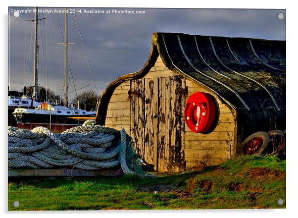  Lindisfarne Fisherman's Hut Holy island Acrylic by Martyn Arnold