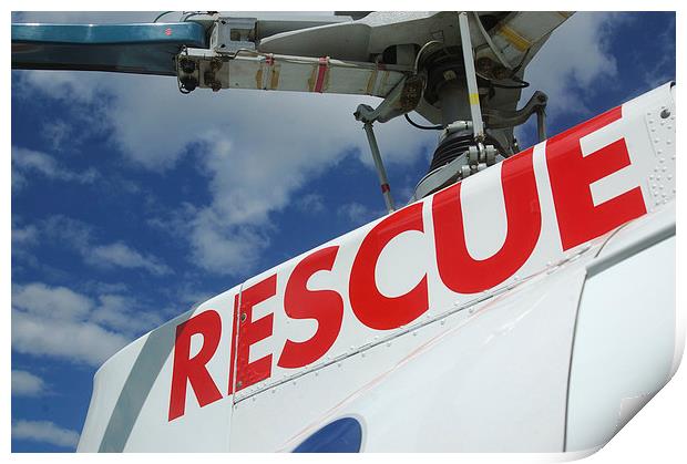 rescue signage Print by Peter Righteous