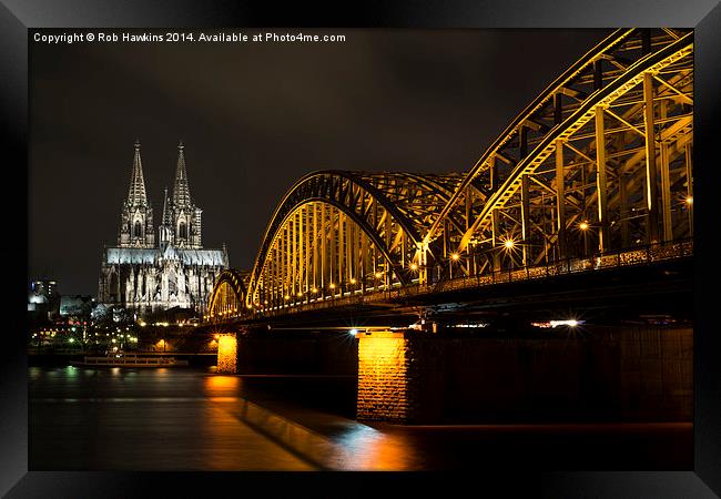  Köln bei Nacht Framed Print by Rob Hawkins