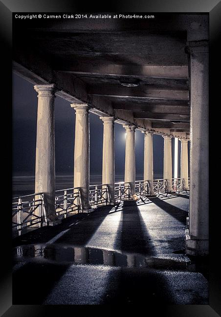 Blackpool Promenade in the Rain Framed Print by Carmen Clark