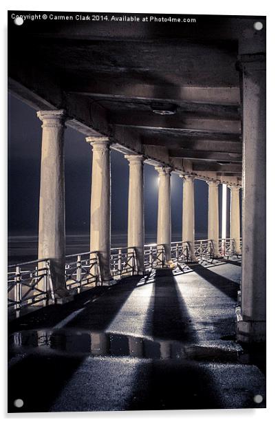 Blackpool Promenade in the Rain Acrylic by Carmen Clark