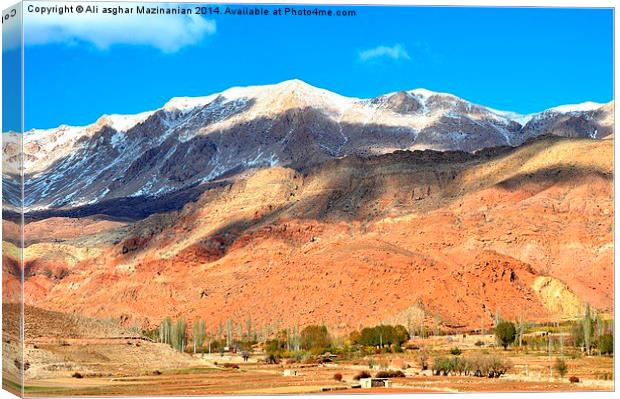  A farm besids the mountain, Canvas Print by Ali asghar Mazinanian