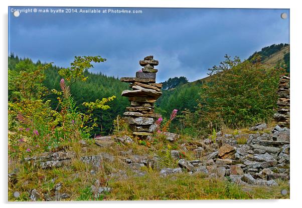  Goyt Valley stone stack Acrylic by mark byatte