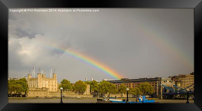  Twin Rainbows over Tower of London  Framed Print by Phil Robinson