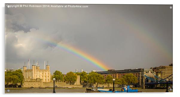  Twin Rainbows over Tower of London  Acrylic by Phil Robinson