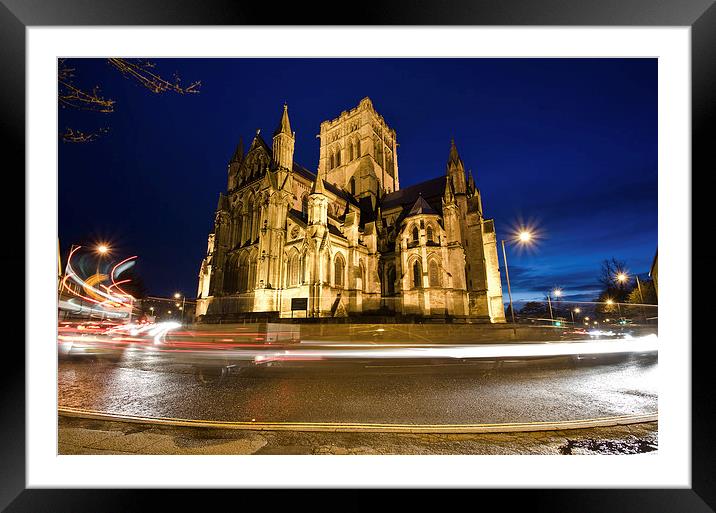  Norwich Roman Catholic Cathedral at night Framed Mounted Print by Darren Carter