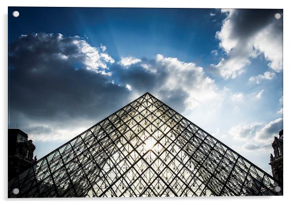  La Louvre, Paris, France Acrylic by Darren Carter