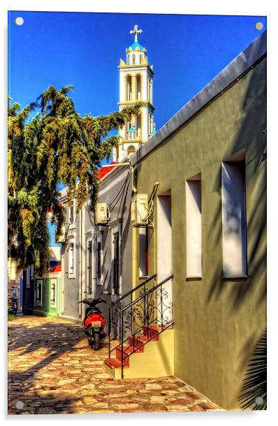 Bell Tower and Alley Acrylic by Tom Gomez