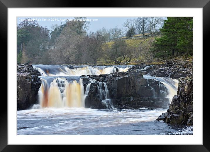  Low Force Waterfall in Upper Teesdale Framed Mounted Print by Rob Smith