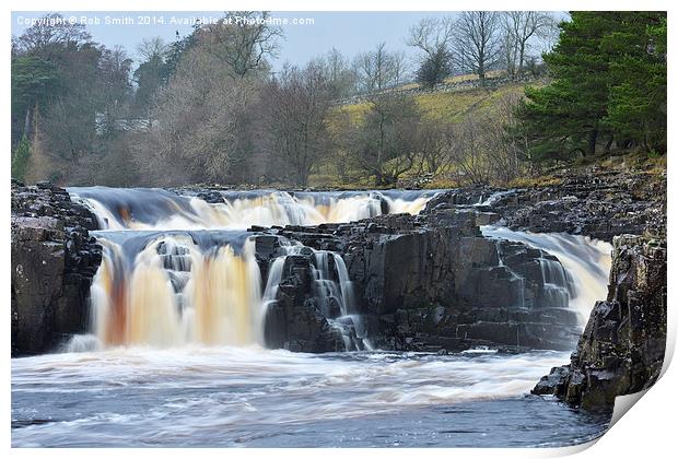  Low Force Waterfall in Upper Teesdale Print by Rob Smith