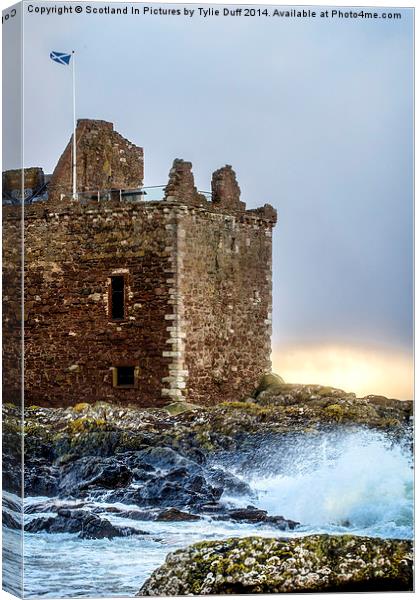 Storm at Portencross Castle Canvas Print by Tylie Duff Photo Art