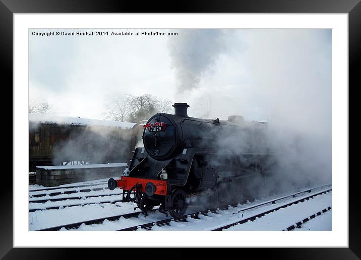  Snow and Steam Framed Mounted Print by David Birchall