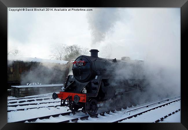  Snow and Steam Framed Print by David Birchall
