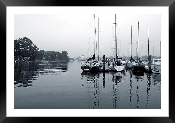  Boats at Rest Duo Tone Framed Mounted Print by james balzano, jr.