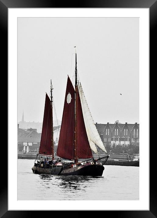  Thames Barge Framed Mounted Print by Simon Hackett