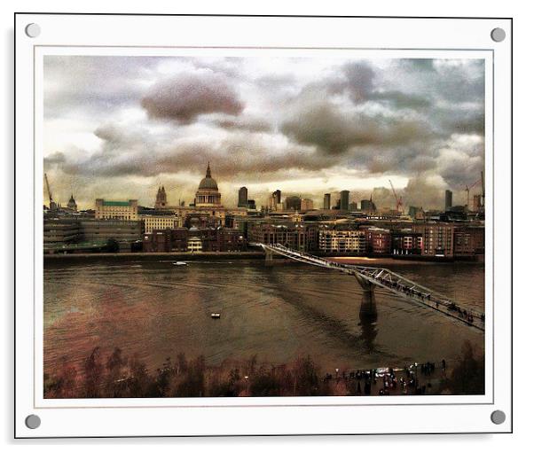  Millenium Bridge to the city Acrylic by sylvia scotting