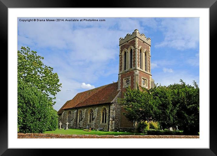  All Saints Church Messing Framed Mounted Print by Diana Mower