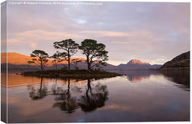 Loch Maree and Slioch at sunset Canvas Print by Howard Kennedy