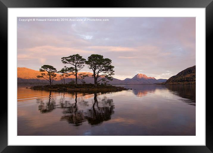 Loch Maree and Slioch at sunset Framed Mounted Print by Howard Kennedy