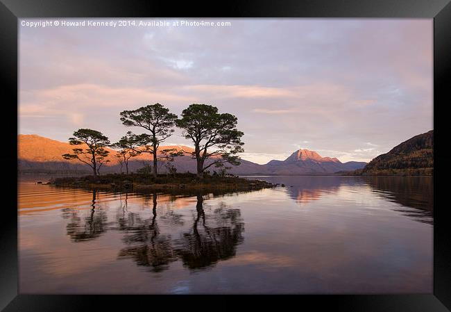 Loch Maree and Slioch at sunset Framed Print by Howard Kennedy