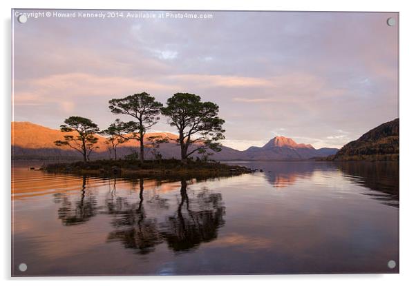 Loch Maree and Slioch at sunset Acrylic by Howard Kennedy