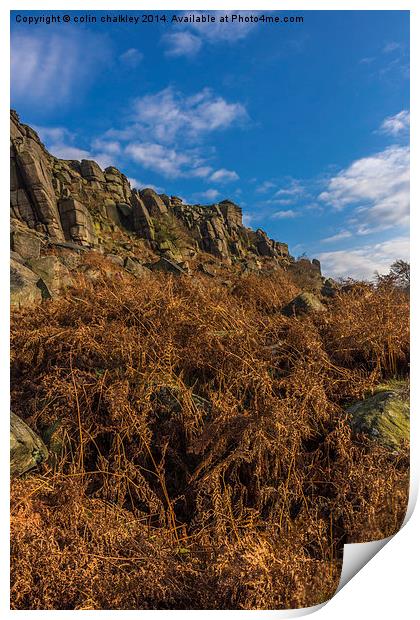 Stanage Edge in Debyshire Print by colin chalkley