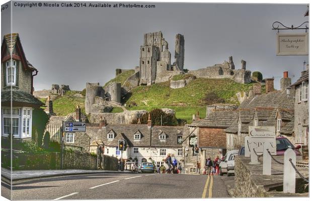 Corfe Castle Canvas Print by Nicola Clark