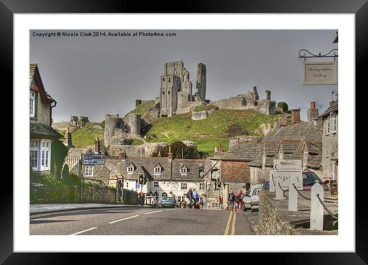 Corfe Castle Framed Mounted Print by Nicola Clark