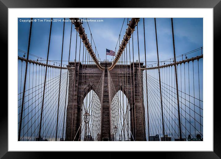  Brooklyn Bridge Framed Mounted Print by Tim Finch