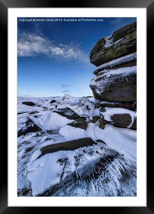  Frozen Boulders of Higger Tor Framed Mounted Print by K7 Photography