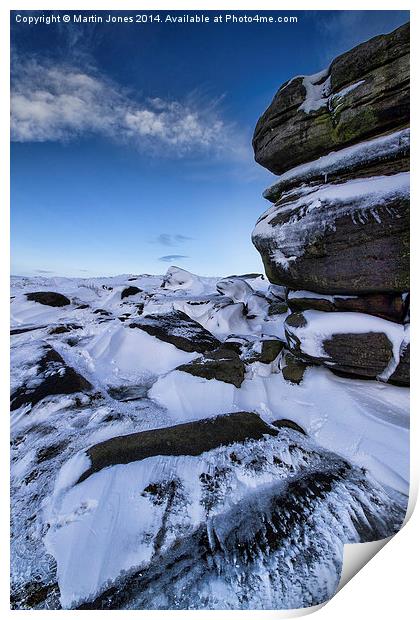  Frozen Boulders of Higger Tor Print by K7 Photography