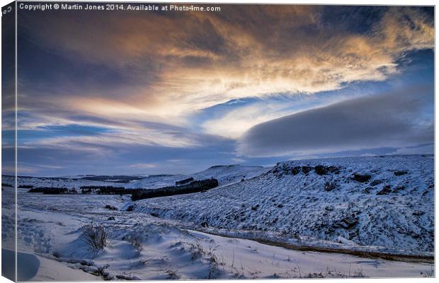  Winter over Higger Tor from Burbage Bridge Canvas Print by K7 Photography