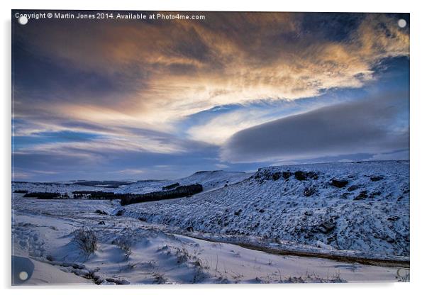  Winter over Higger Tor from Burbage Bridge Acrylic by K7 Photography
