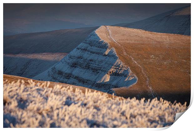  The Brecon Beacons in south Wales. Print by Leighton Collins