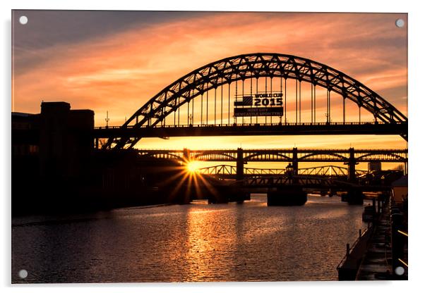  Tyne Bridge Sunset Acrylic by Northeast Images