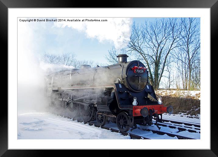  Snow and Steam Framed Mounted Print by David Birchall