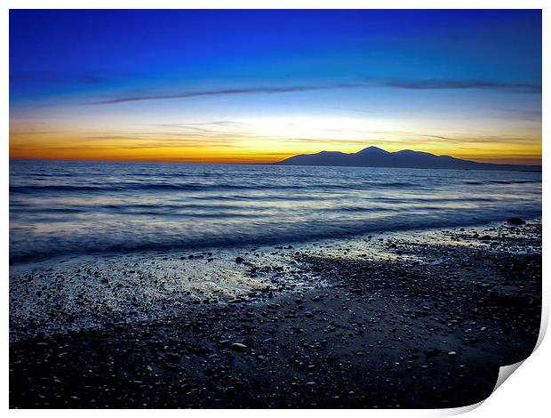 Ireland Seascape - Mountains of Mourne Minerstown Print by Chris Curry