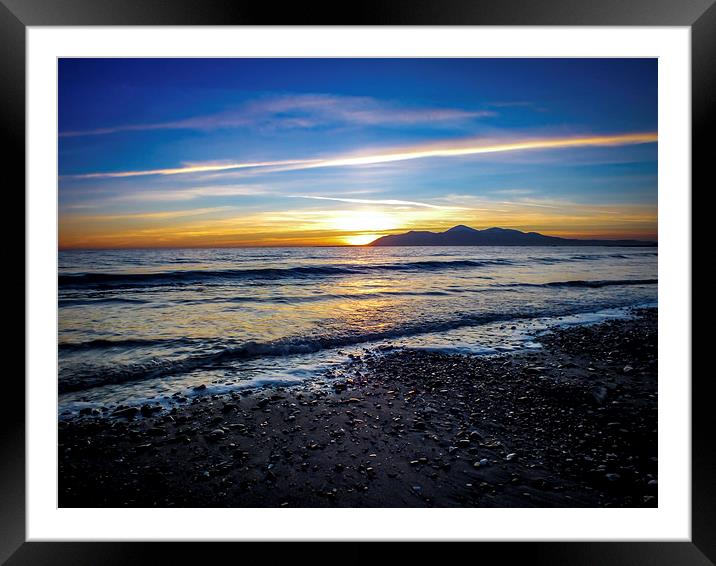  Sunset Mourne Mountains N.Ireland Framed Mounted Print by Chris Curry