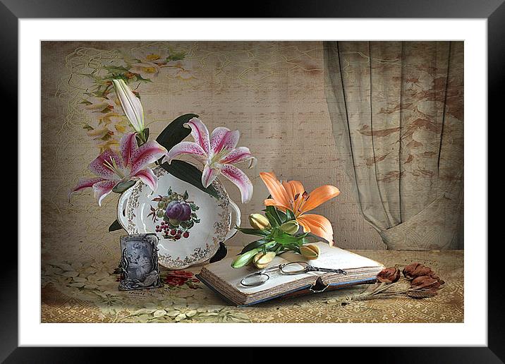  Lilies , Still life  Framed Mounted Print by Irene Burdell