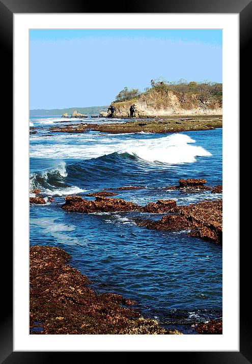 Sea and Rocks  Framed Mounted Print by james balzano, jr.