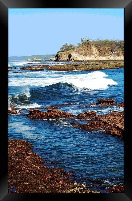 Sea and Rocks  Framed Print by james balzano, jr.