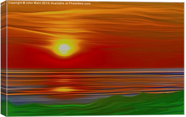 Irish Sea Sunset Canvas Print by John Wain