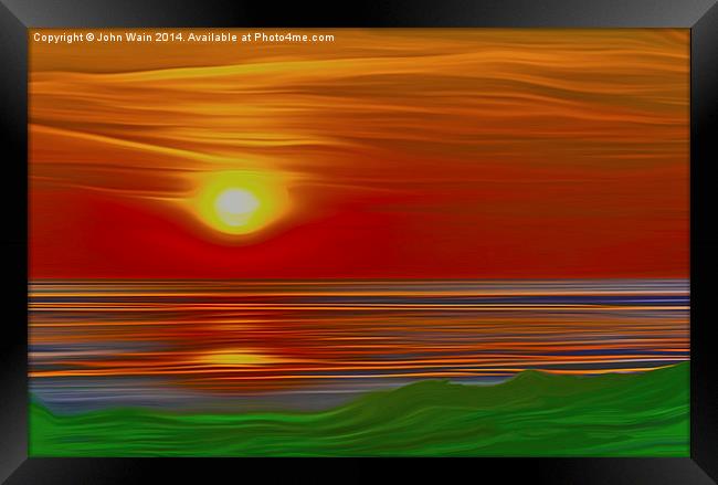 Irish Sea Sunset Framed Print by John Wain