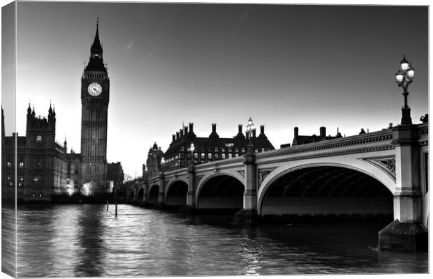  Westminster Bridge and Big Ben Canvas Print by David Pyatt