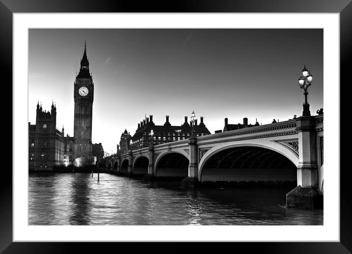  Westminster Bridge and Big Ben Framed Mounted Print by David Pyatt